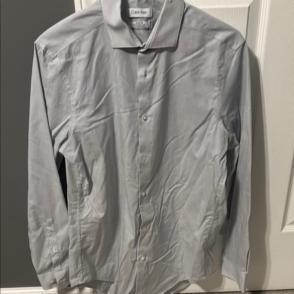 Calvin Klein Gray Button-Up Shirt